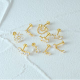 925 Silver Studs Opal Crystal Earrings Women Bijoux
