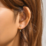 925 Silver Studs Opal Crystal Earrings Women Bijoux