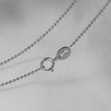 BOAKO 925 Silver Women's Necklaces Water-wave Beads Chain 40