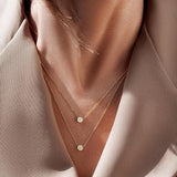 925 Silver Zircon Pendant Necklace Double Layer Choker Necklaces For Women