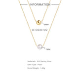 925 Silver Zircon Pendant Necklace Double Layer Choker Necklaces For Women
