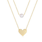 925 Silver Zircon Pendant Necklace Double Layer Choker Necklaces For Women