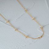 925 Silver CZ Geometric Necklace 18K Plated