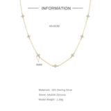 925 Silver CZ Geometric Necklace 18K Plated