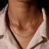 925 Silver CZ Geometric Necklace 18K Plated