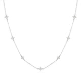 925 Silver CZ Geometric Necklace 18K Plated