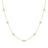 925 Silver CZ Geometric Necklace 18K Plated