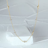 925 Silver CZ Geometric Necklace 18K Plated