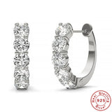 D VVS1 0.1CT Moissanite 925 Sterling Silver Hoop Earrings Platinum Plated