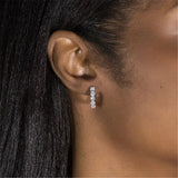 D VVS1 0.1CT Moissanite 925 Sterling Silver Hoop Earrings Platinum Plated