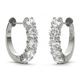 D VVS1 0.1CT Moissanite 925 Sterling Silver Hoop Earrings Platinum Plated