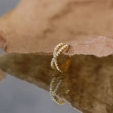 Zircon Inlaid 925 Silver Cross Clips On Earring