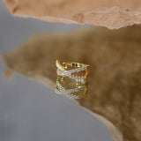 Zircon Inlaid 925 Silver Cross Clips On Earring