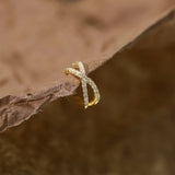 Zircon Inlaid 925 Silver Cross Clips On Earring