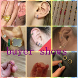 Silver Hoop Earrings with Zircon Pendientes Brincos Aretes