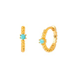 Silver Hoop Earrings with Zircon Pendientes Brincos Aretes