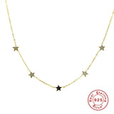 925 Silver Star Chain Necklace for Women