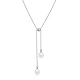 Y Shaped Stacking Necklace Classic Pearl Dangle Necklaces Wedding Jewelry