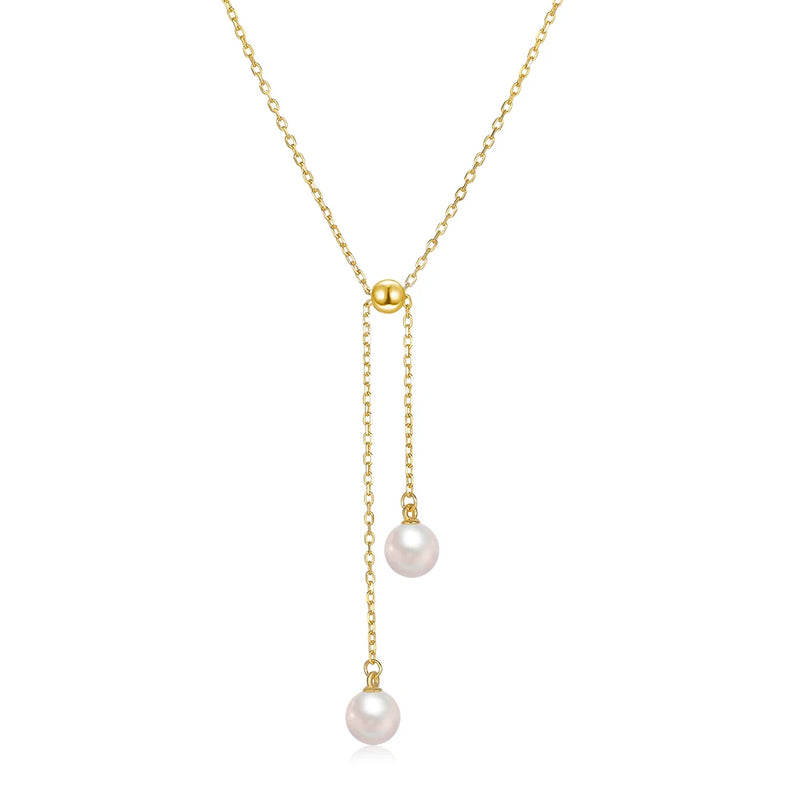 Y Shaped Stacking Necklace Classic Pearl Dangle Necklaces Wedding Jewelry