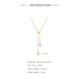 Y Shaped Stacking Necklace Classic Pearl Dangle Necklaces Wedding Jewelry