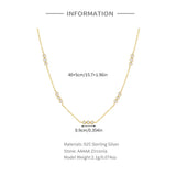 S925 Silver Zircon Clavicle Necklace Daily Wear Women's Stacked Collar