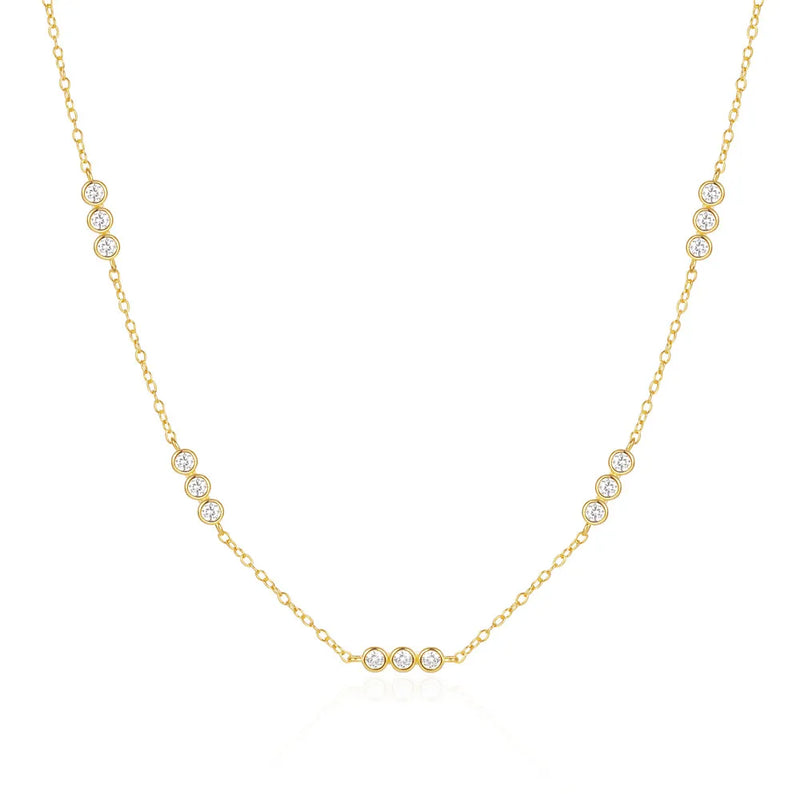 S925 Silver Zircon Clavicle Necklace Daily Wear Women's Stacked Collar