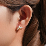 S925 Silver CZ Stud Earrings Geometric Mini Studs