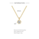 S925 Silver Necklace Mini Gem Pendant Choker