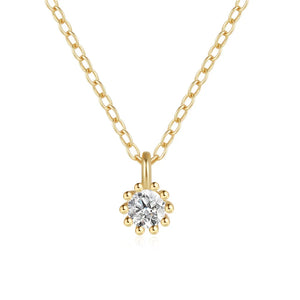 S925 Silver Necklace Mini Gem Pendant Choker