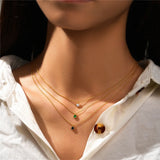 S925 Silver Necklace Mini Gem Pendant Choker