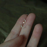 925 Silver Stud Earring Star Moon Zircon Ear Piercing