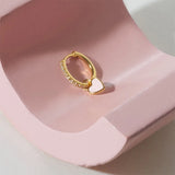 Silver Plating Hoop Earrings With Neon Heart Charm Drop For Girls