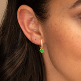 Silver Plating Hoop Earrings With Neon Heart Charm Drop For Girls