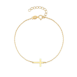 925 Sterling Silver Cross Bracelet 18K Plated Summer Beach Gift