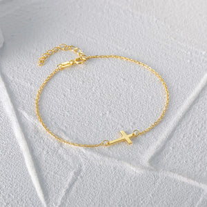 925 Sterling Silver Cross Bracelet 18K Plated Summer Beach Gift