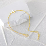 925 Sterling Silver Cross Bracelet 18K Plated Summer Beach Gift