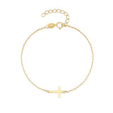 925 Sterling Silver Cross Bracelet 18K Plated Summer Beach Gift