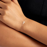 925 Sterling Silver Cross Bracelet 18K Plated Summer Beach Gift