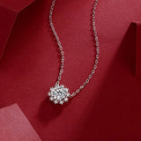 1CT Snowflake Moissanite Necklace 925 Sterling Silver Pendant
