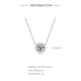 1CT Snowflake Moissanite Necklace 925 Sterling Silver Pendant