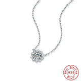 1CT Snowflake Moissanite Necklace 925 Sterling Silver Pendant
