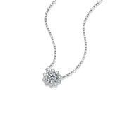 1CT Snowflake Moissanite Necklace 925 Sterling Silver Pendant