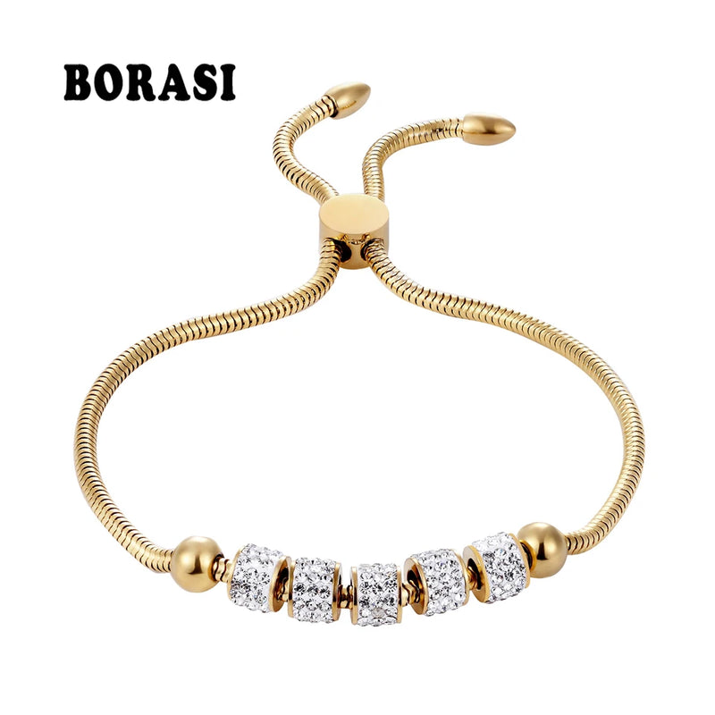 BOBASI Five Circles Crystal Bracelet & Bangles Hand Chain Charm Bracelet