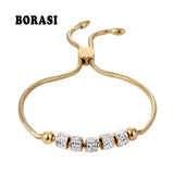 BOBASI Five Circles Crystal Bracelet & Bangles Hand Chain Charm Bracelet