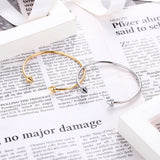 BOBASI Triangle Charm Cuff Bracelet Stainless Steel Bangle