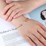 BOBASI Triangle Charm Cuff Bracelet Stainless Steel Bangle