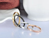Colorful Cubic Zirconia Stainless Steel Wedding Ring