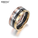 Colorful Cubic Zirconia Stainless Steel Wedding Ring