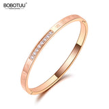 Roman Numeral Stainless Steel CZ Crystal Bracelet for Women