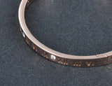 Roman Numerals Bangle Bracelet Stainless Steel CZ Wedding BB17050